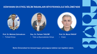 Bölümümüz Akademisyenleri "Dünyanın En Etkili Bilim İnsanları Listesi"nde