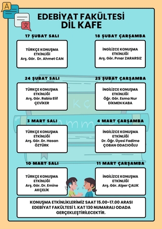 Dil Kafe Etkinliğimize 2. Dönem Yeniden Başlıyoruz.