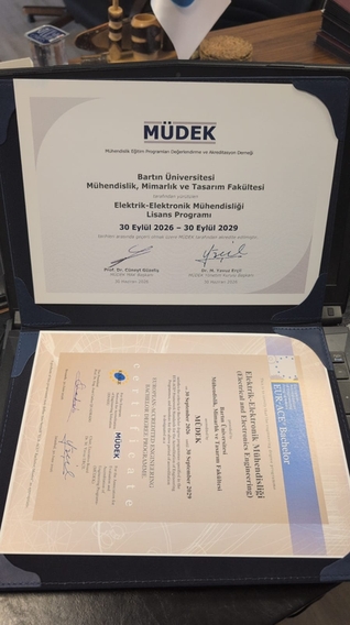 Bölümümüz 01.05.2026 - 30.09.2029 tarihleri arasında (5 yıl) Akredite Edilmiştir!