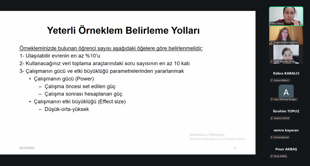 G*Power (Power) Analysis Event Held at Our Faculty Fotograflar 0