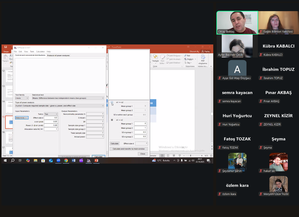 G*Power (Power) Analysis Event Held at Our Faculty Fotograflar 3