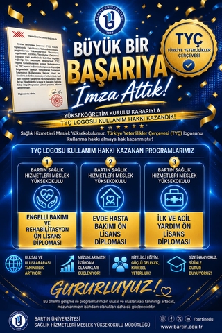 AN IMPORTANT ACHIEVEMENT FROM BARTIN UNIVERSITY HEALTH SERVICES VOCATIONAL SCHOOL