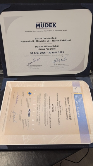 Bölümümüz MÜDEK Tarafından 5 Yıl Süre ile Akredite Edildi
