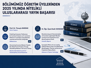 Bölümümüz Öğretim Üyelerinden 2025 Yılında Nitelikli Uluslararası Yayın Başarısı