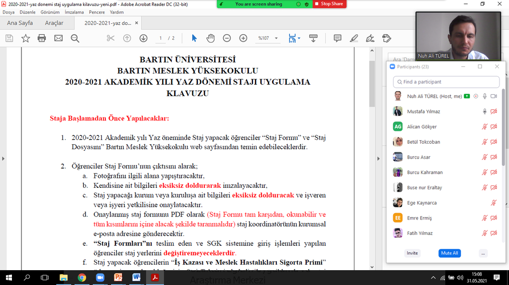 Öğrencilerimize 2020-2021 Yaz Dönemi Stajı Konusunda Bilgilendirme-Yeni Alınan Kararlar ve Yapılan Değişiklikler Fotograflar 4