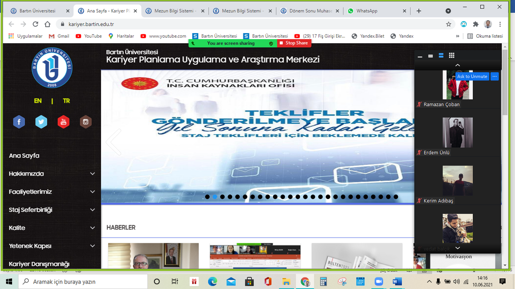 1. Sınıf Öğrencilerine Kariyer Planlama, Uygulama ve Araştırma Merkezine Erişim ile Mezun Bilgi Sistemi Hakkında Bilgilendirme Fotograflar 1