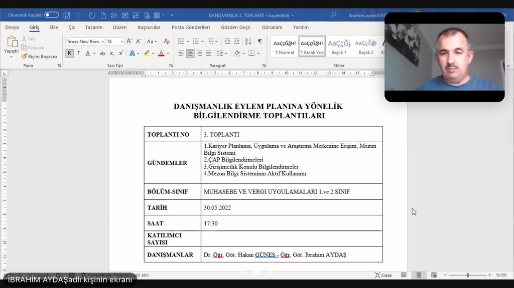 2022 Bahar Dönemi 3. Akademik Danışmanlık Toplantısı Gerçekleştirildi Fotograflar 3