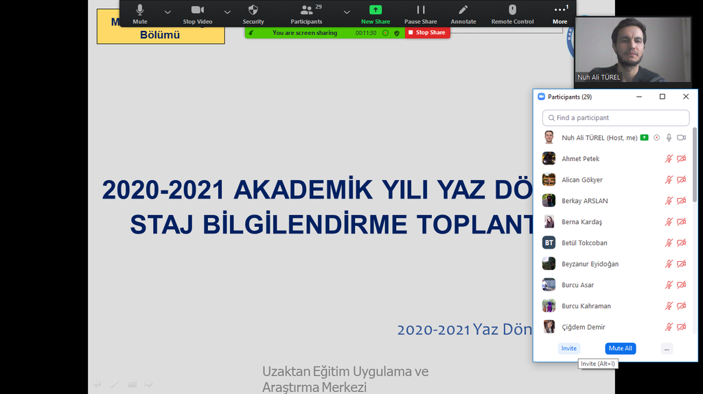 Öğrencilerimize 2020-2021 Yaz Dönemi Stajı Konusunda Bilgilendirme Fotograflar 0
