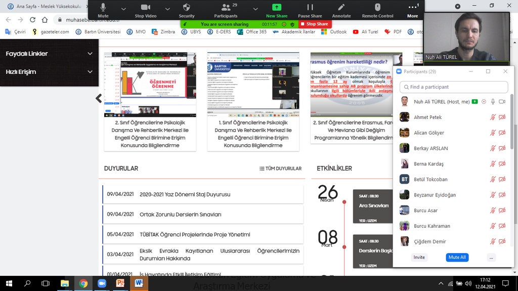 Öğrencilerimize 2020-2021 Yaz Dönemi Stajı Konusunda Bilgilendirme Fotograflar 2
