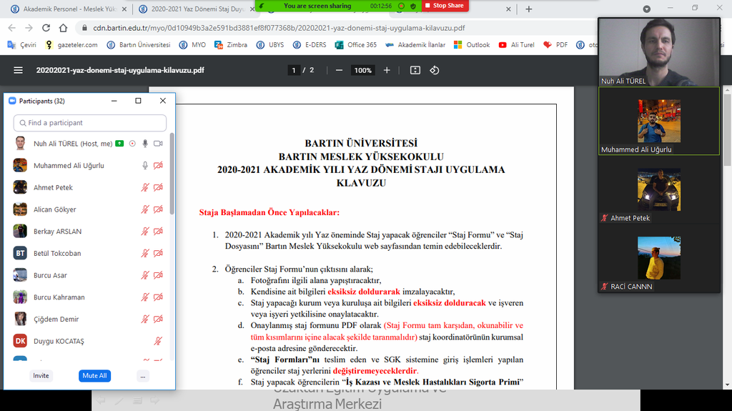 Öğrencilerimize 2020-2021 Yaz Dönemi Stajı Konusunda Bilgilendirme Fotograflar 3