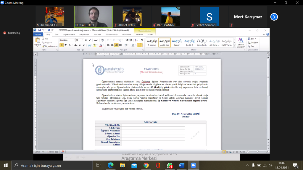 Öğrencilerimize 2020-2021 Yaz Dönemi Stajı Konusunda Bilgilendirme Fotograflar 4