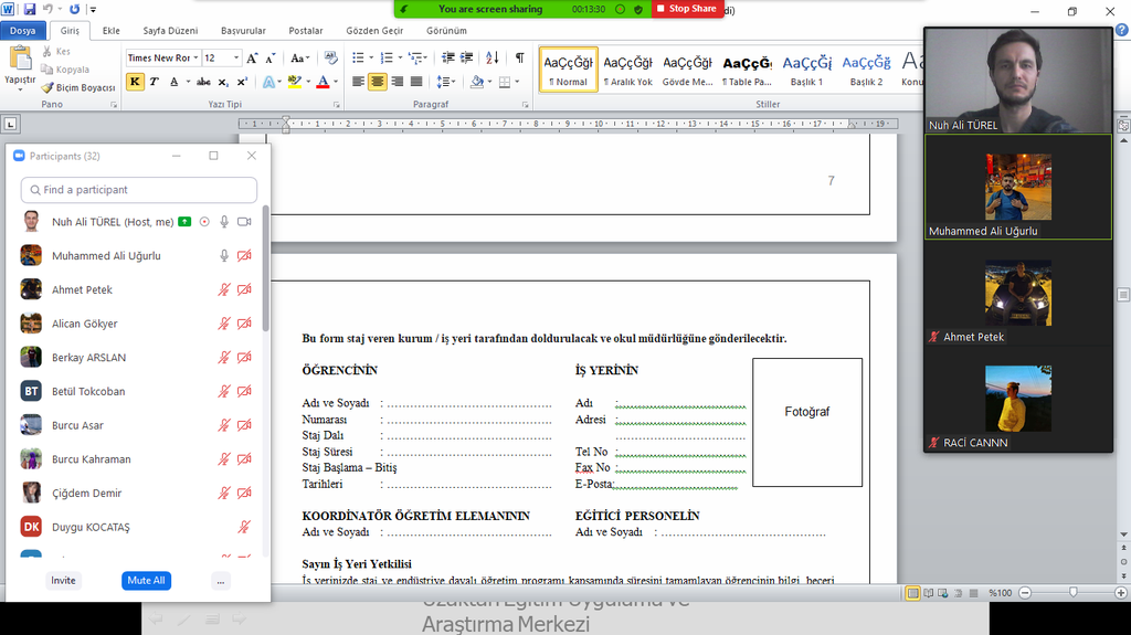 Öğrencilerimize 2020-2021 Yaz Dönemi Stajı Konusunda Bilgilendirme Fotograflar 5