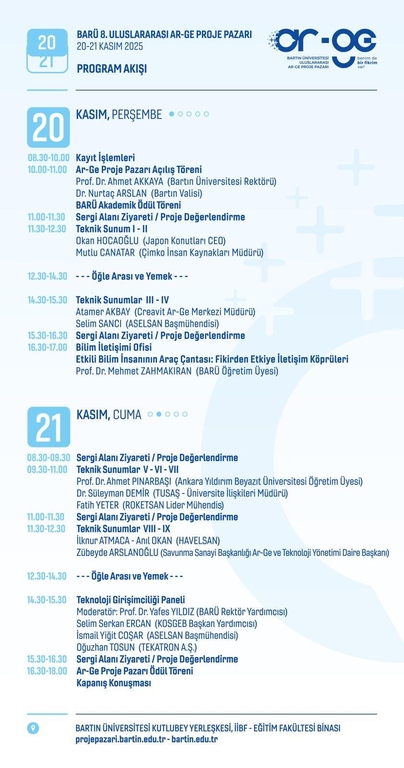BARÜ 8. Uluslararası Ar-Ge Proje Pazarı Program Akışı Fotograflar 0