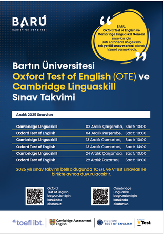 “Oxford Test of English (OTE)” ve “Cambridge Linguaskill General” sınavlarına ilişkin sınav takvimi açıklandı