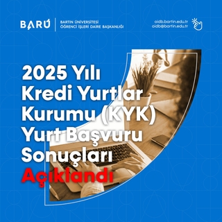 2025-2026 eğitim öğretim yılı yurt başvuru sonuçları açıklandı. Öğrencilerin yurt kayıt işlemleri için 13 Eylül Cumartesi günü saat 23.00'e kadar süresi bulunuyor.