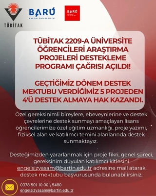 TÜBİTAK 2209-A Üniversite  Öğrencileri Araştırma Destekleme Programı Çağrısı Açıldı
