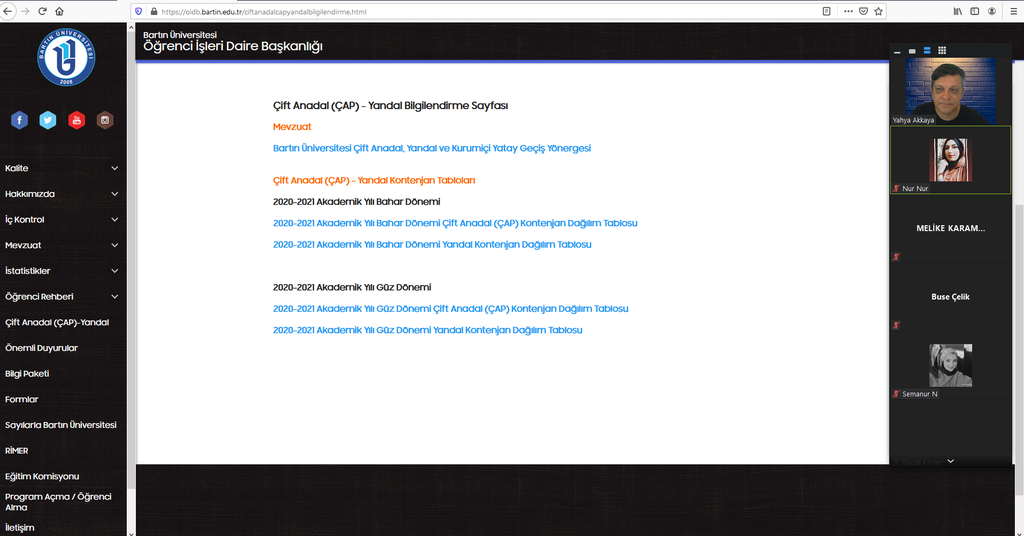 11. toplantı: 1 .sınıflara ÇAP ve Yandal anlatıldı Fotograflar 0