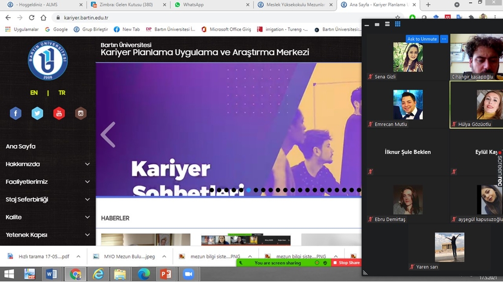 10. toplantı: 2 .sınıflara Kariyer Planlama, Uygulama ve Araştırma Merkezine Erişim, Mezun Bilgi Sistemi  anlatıldı Fotograflar 0