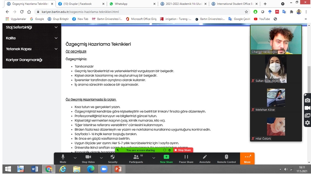 10. toplantı: 2 .sınıflara Kariyer Planlama, Uygulama ve Araştırma Merkezine Erişim, Mezun Bilgi Sistemi  anlatıldı Fotograflar 2