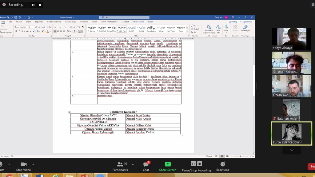 6. Toplantı: Sınıf ve Bölüm Öğrenci Temsilcileriyle Toplantı Yapıldı Fotograflar 1