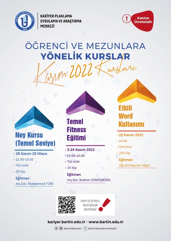 Öğrenci ve Mezunlara Yönelik Kurslar (Kasım 2022 Kursları) Fotograflar 0