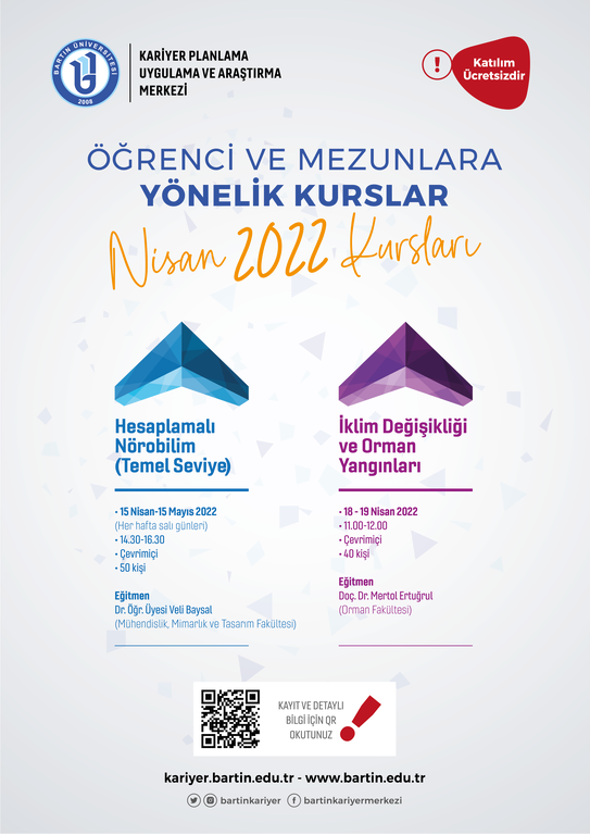Öğrenci ve Mezunlara Yönelik Kurslar (Nisan 2022 Kursları) Fotograflar 0