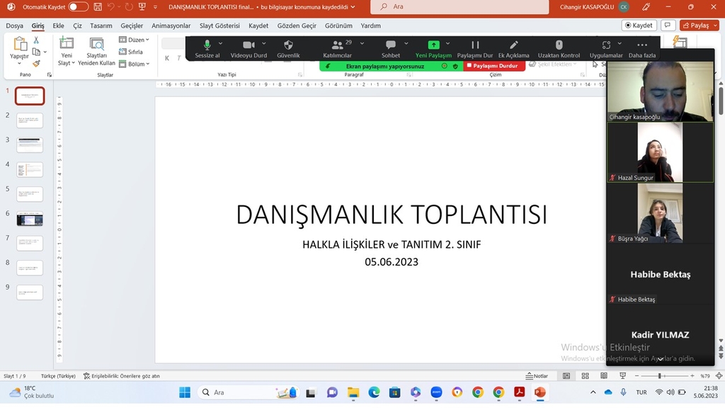 İkinci Sınıflar final öncesi akademik danışmanlık toplantısında buluştu (2022-2023 Bahar) Fotograflar 7