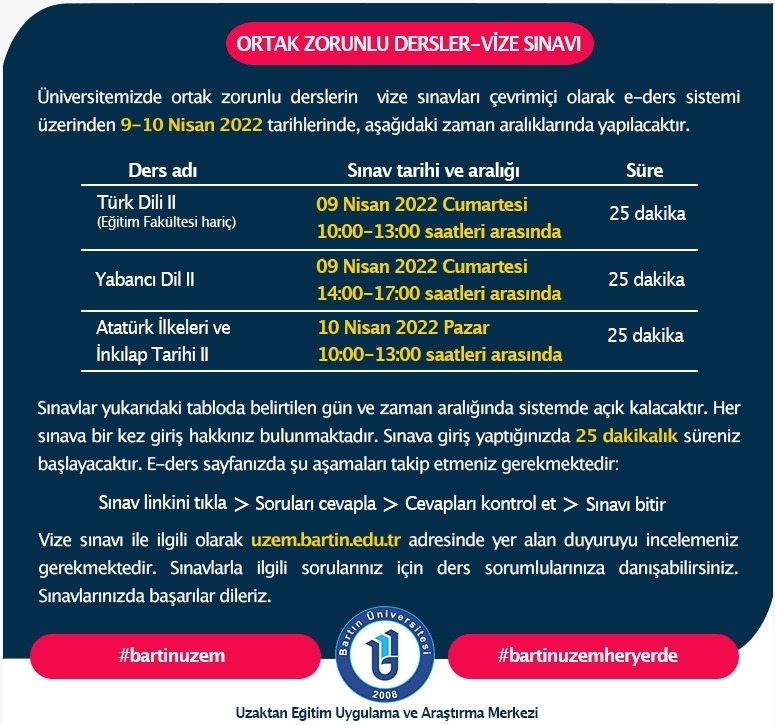 Ortak Zorunlu Derslerin Sınavları (2021-2022 bahar) Fotograflar 3