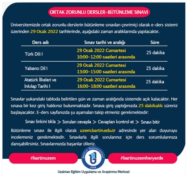 Ortak Zorunlu Derslerin Sınavları Fotograflar 3