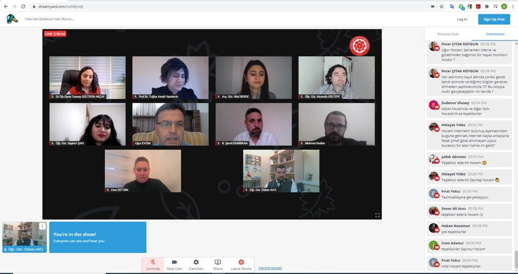 Öğr. Gör. Özkan Avcı “İnternet Galaksisi'nde Ekonomi Toplum ve İletişim” webinarında konuştu. Fotograflar 1