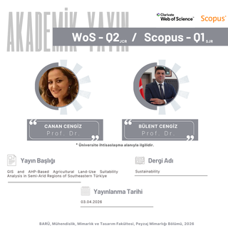 Bölümümüzden Yeni Akademik Yayın!!!