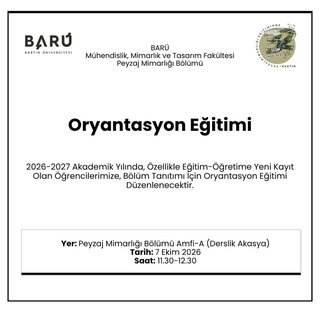 Bölümümüz Öğrencileri İle Tanışma ve Oryantasyon