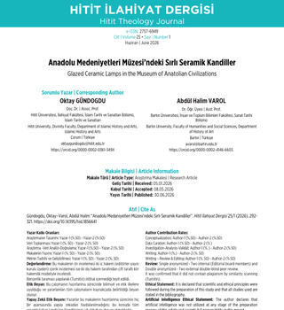 Bölüm Başkanımız Dr. Öğr. Üyesi Abdül Halim Varol'un ESCI ve Scopus İndekslerinde Taranan Hitit İlahiyat Dergisi'nde Makalesi Yayımlandı