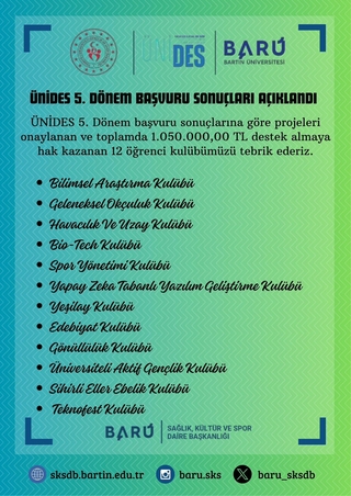 ÜNİDES 5. DÖNEM SONUÇLARI AÇIKLANDI