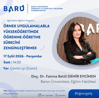 Doç. Dr. Fatıma Betül Demir Evcimen Eğiticilerin Eğitimi Programında Yer Aldı
