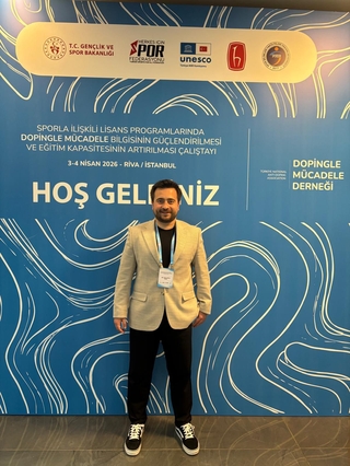 Fakültemiz, Spor Yöneticiliği Bölümü Arş. Gör. Ferhat DEMİR, “Sporla İlişkili Lisans Programlarında Dopingle Mücadele Bilgisinin Artırılması” Başlıklı Çalıştaya Katıldı.