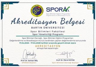 Spor Yöneticiliği Bölümümüz Akredite Olmaya Hak Kazanmıştır