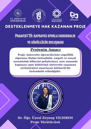 Gençlik ve Spor Bakanlığı Destekli “Parafest 2025” Projesi Kabul Edildi