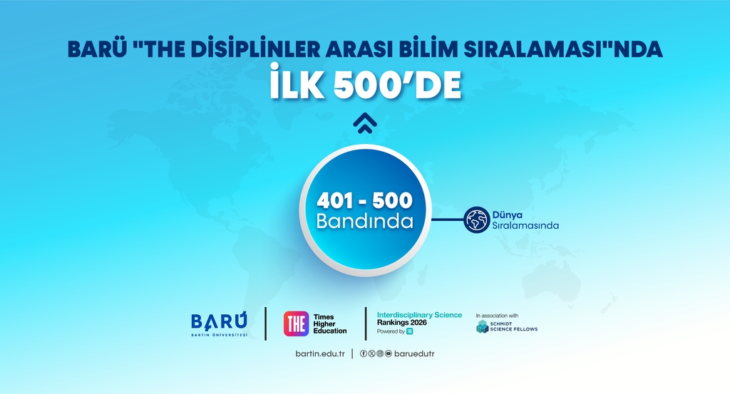 BARÜ "THE Disiplinler Arası Bilim Sıralaması"nda Dünyada ilk 500’de Kapak
