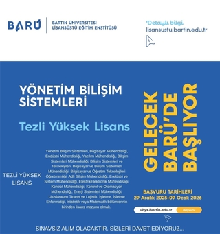 2025-2026 Akademik Yılı Bahar Dönemi Lisansüstü Öğrenci Alım İlanı (T.C. Vatandaşları İçin)